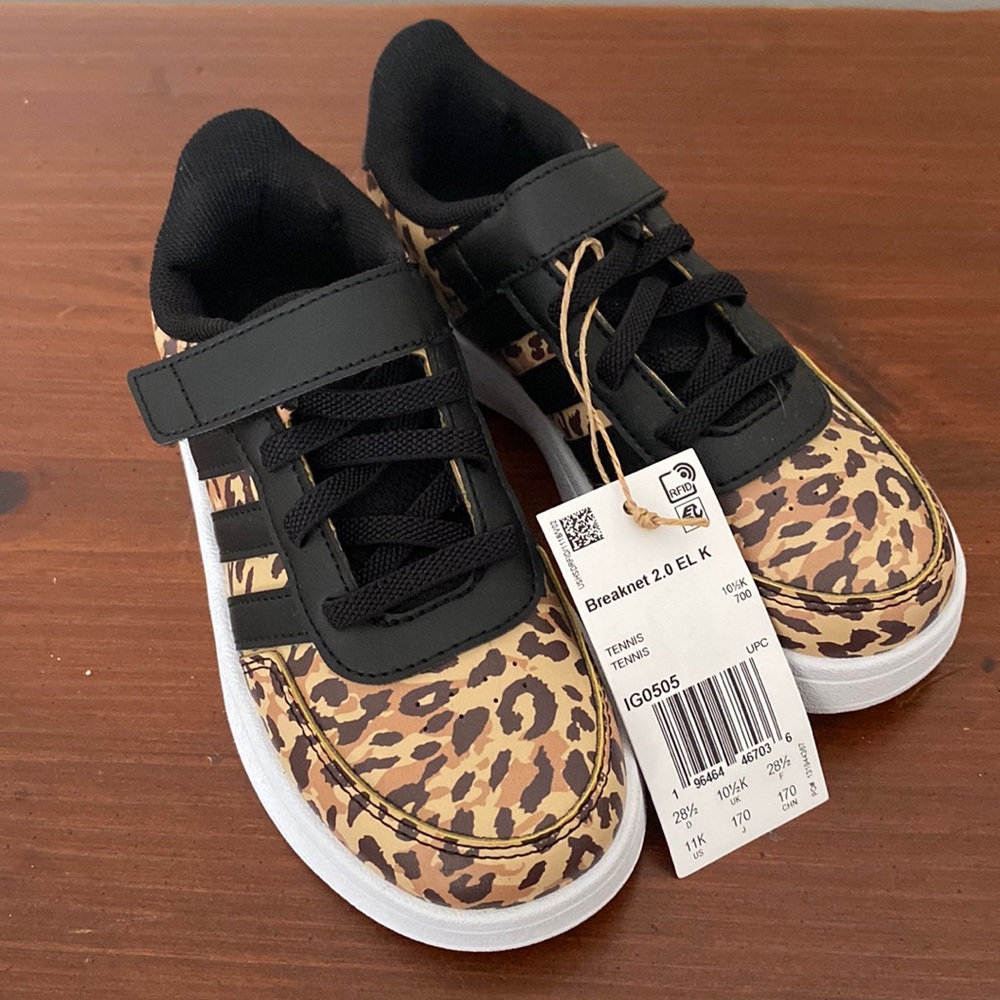 NWT toddler Adidas cheetah print sneakers
